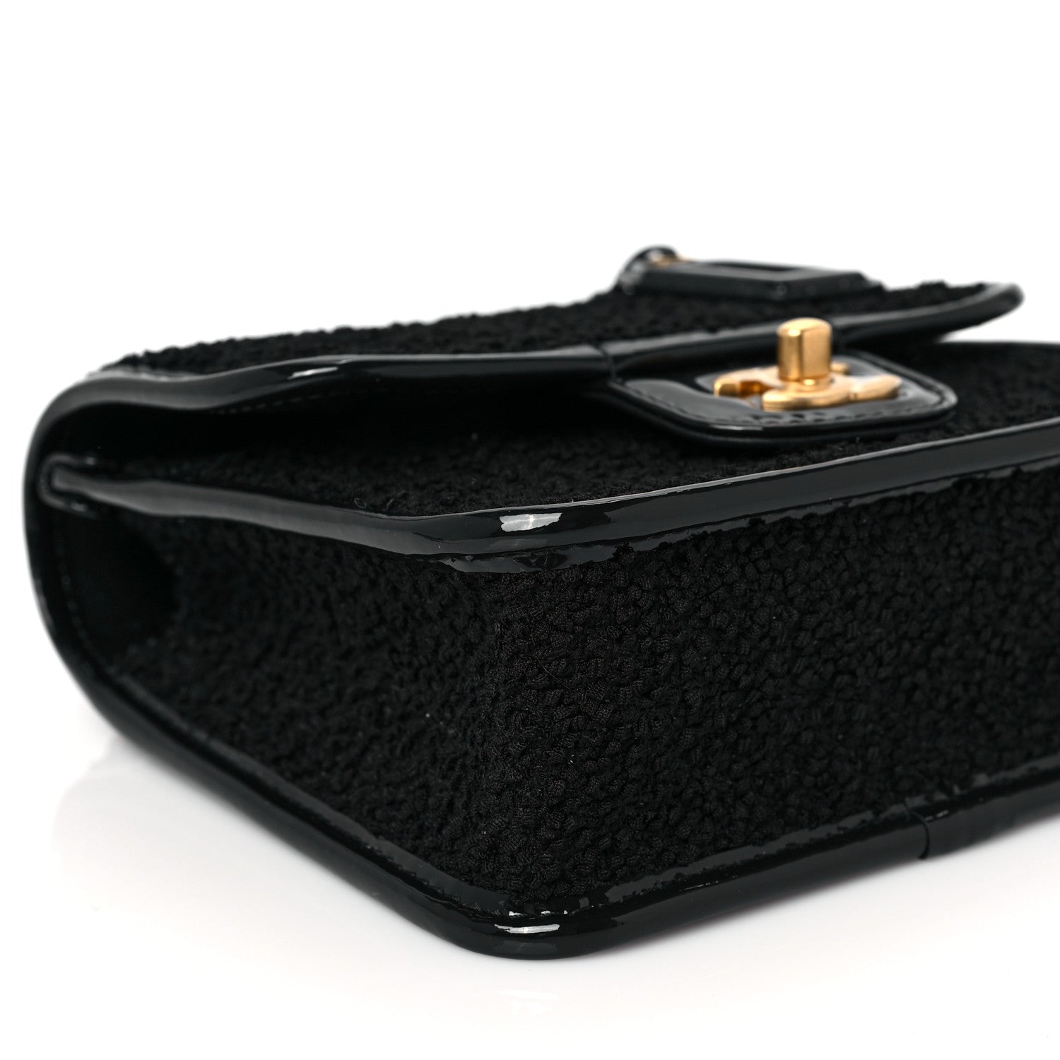 Chanel Tweed Patent School Memory Mini Top Handle Flap Black 7 of 8