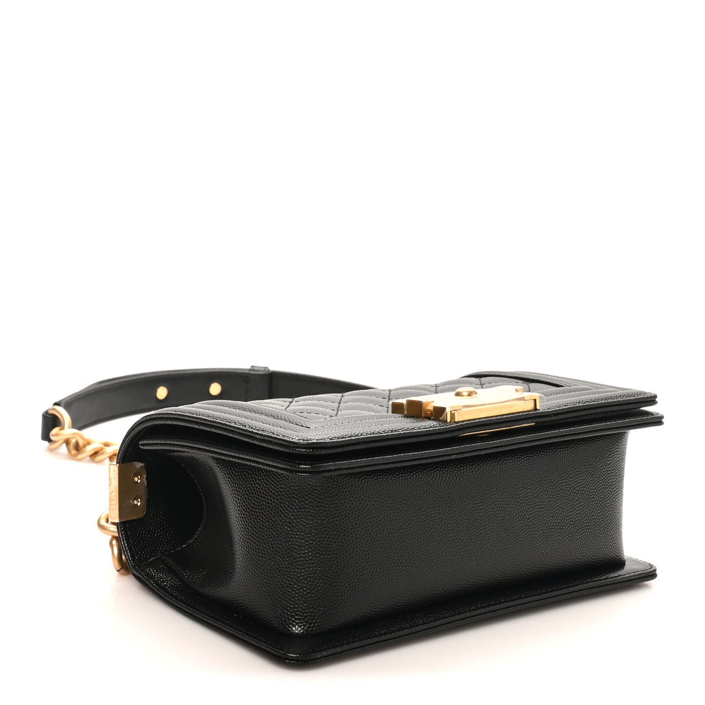Caviar Quilted Small Boy Flap Black