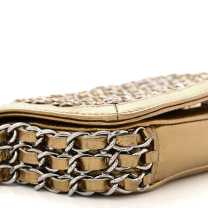 Chanel Metallic Lambskin Mini Triple Chain Flap Gold 9 of 10