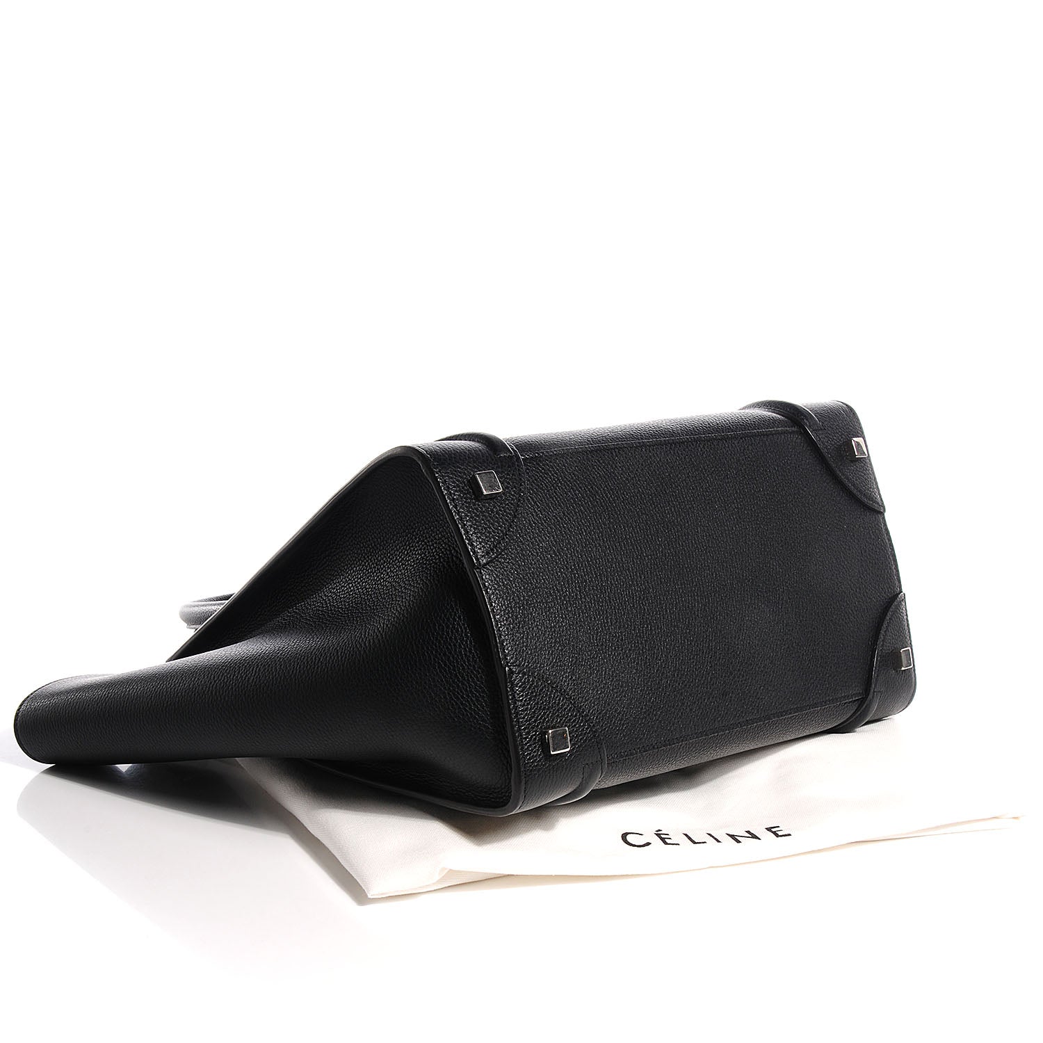 Celine Drummed Calfskin Mini Luggage Black 4 of 9