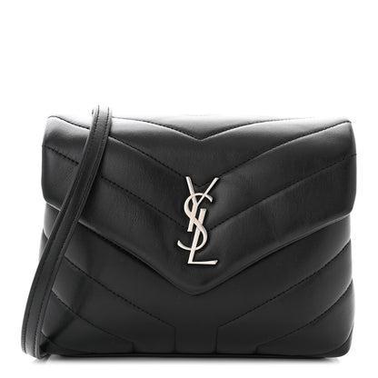 Saint Laurent Calfskin Y Quilted Monogram Toy Loulou Crossbody Bag Black 1 of 11