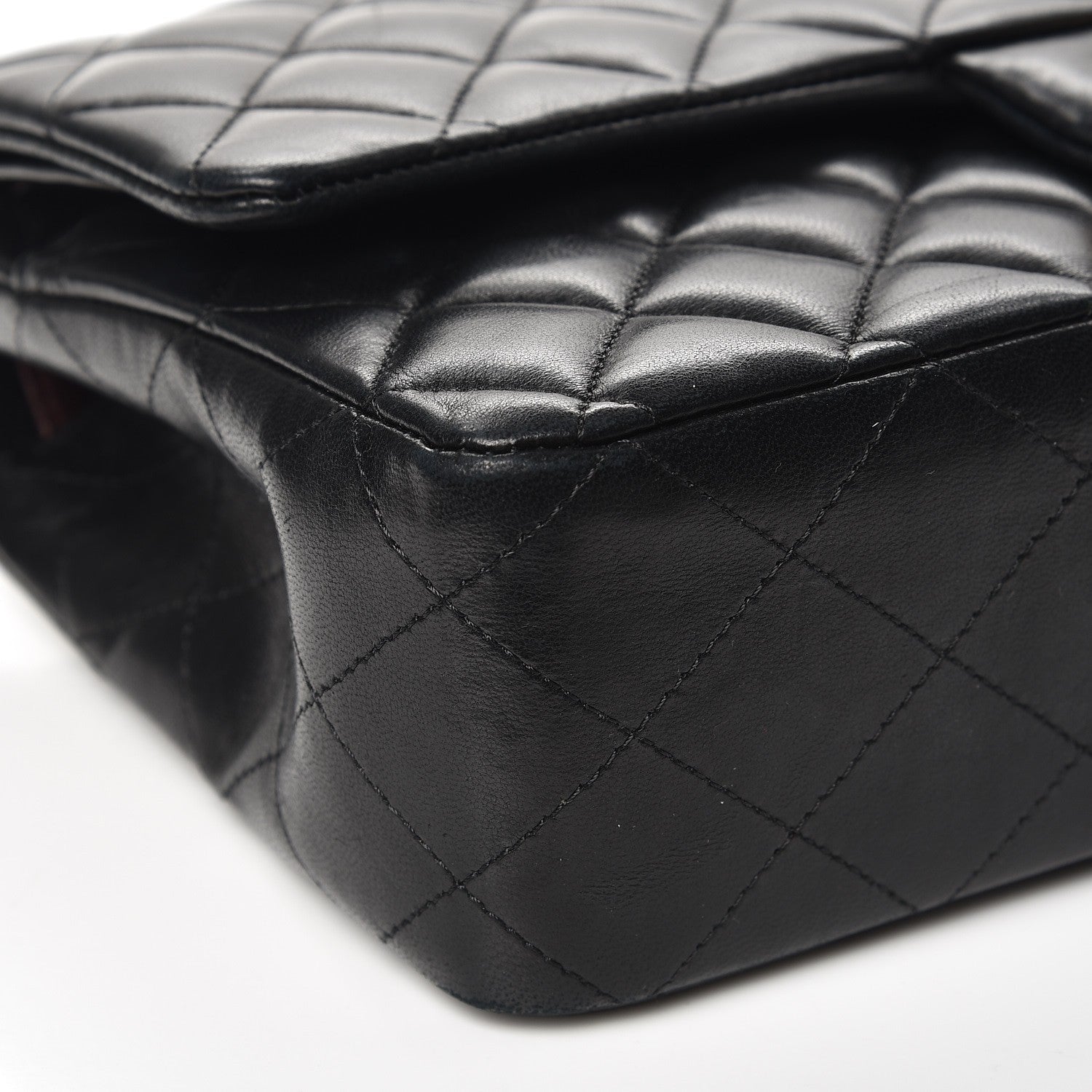 Chanel Lambskin Quilted Medium Double Flap Black 14 of 15