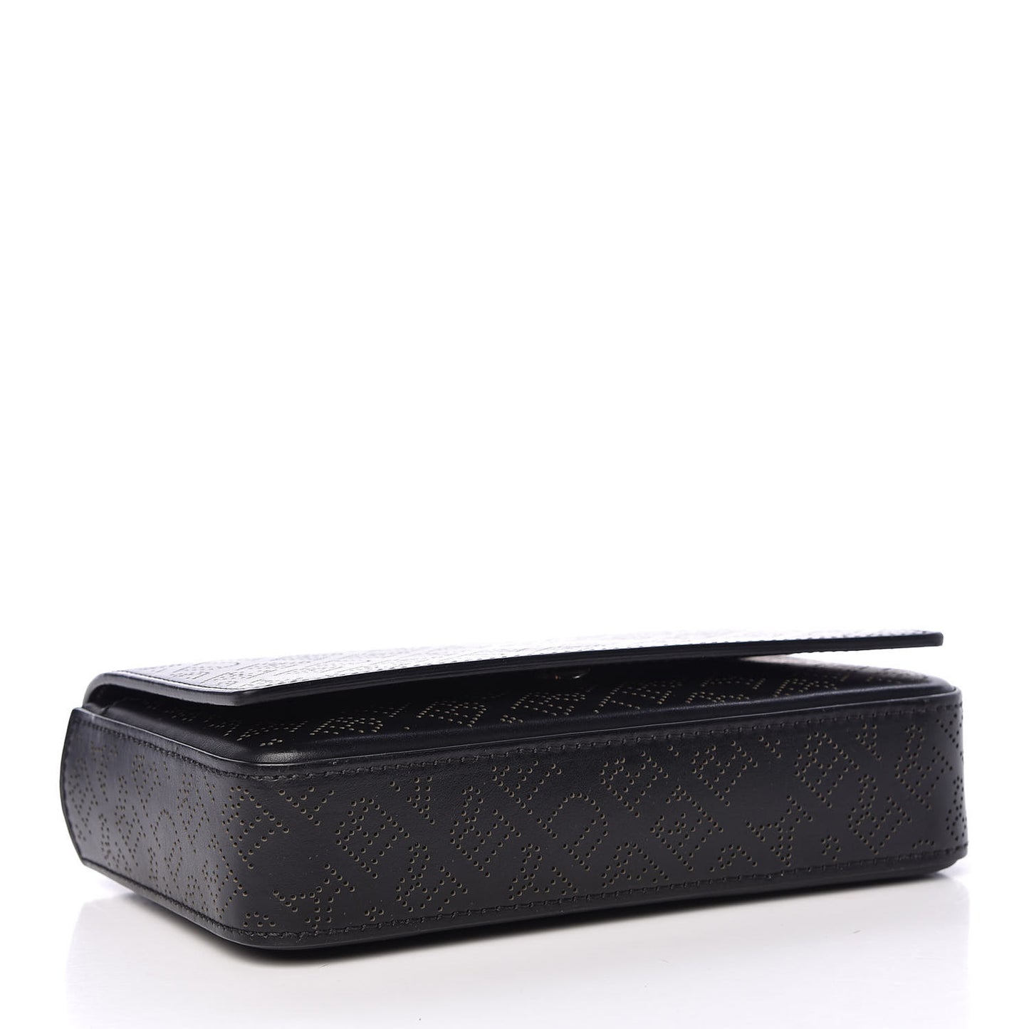 Calfskin Perforated Logo Hampshire Crossbody Black