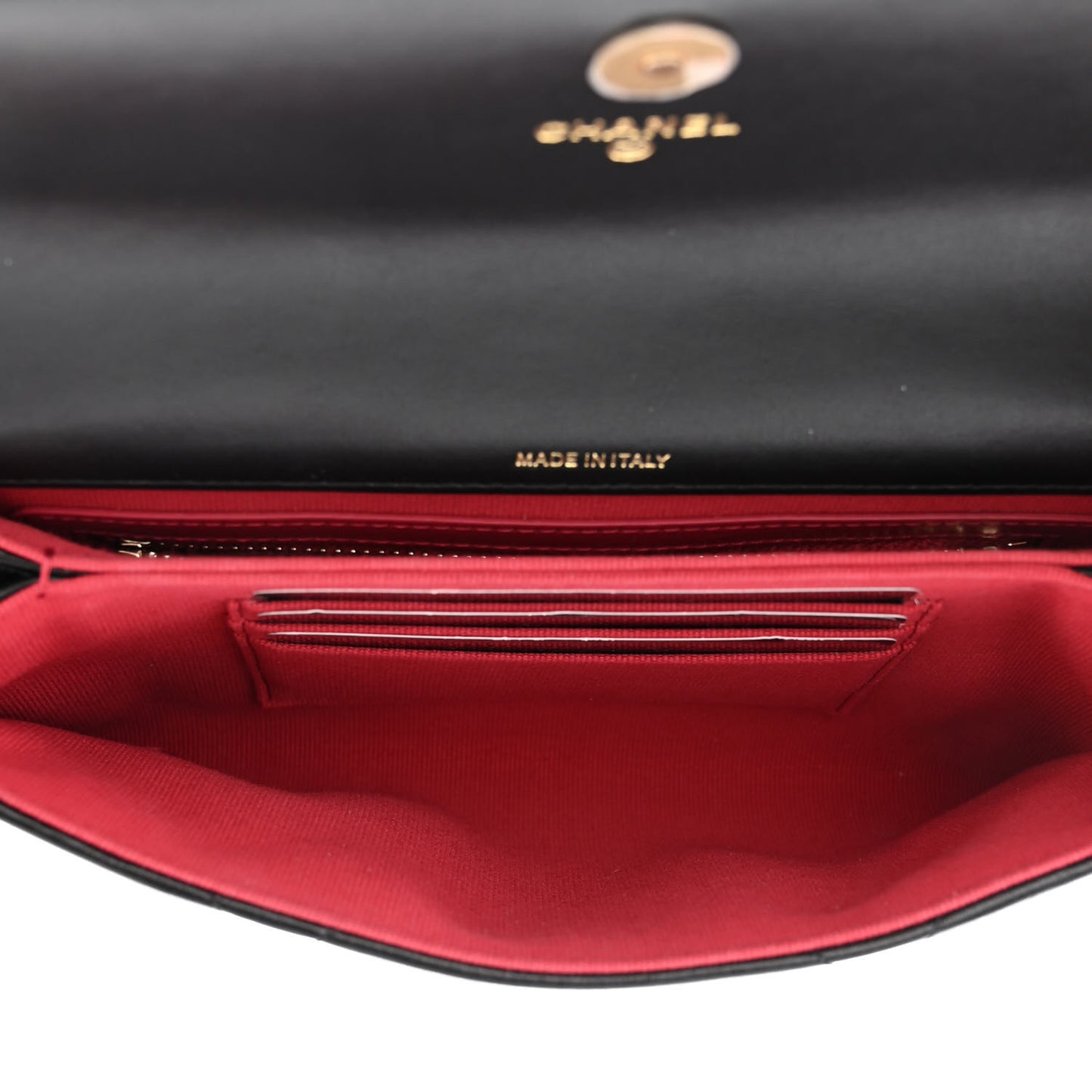 Lambskin Quilted Chanel 19 Flap Clutch Black