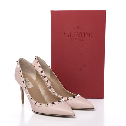 Valentino Garavani Pebbled Calfskin Rockstud 85mm Pumps 39 Rose Quartz 10 of 10