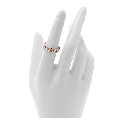 Hermes 18K Rose Gold PM Chaine d'Ancre Enchainee Ring 53 6.5 2 of 5