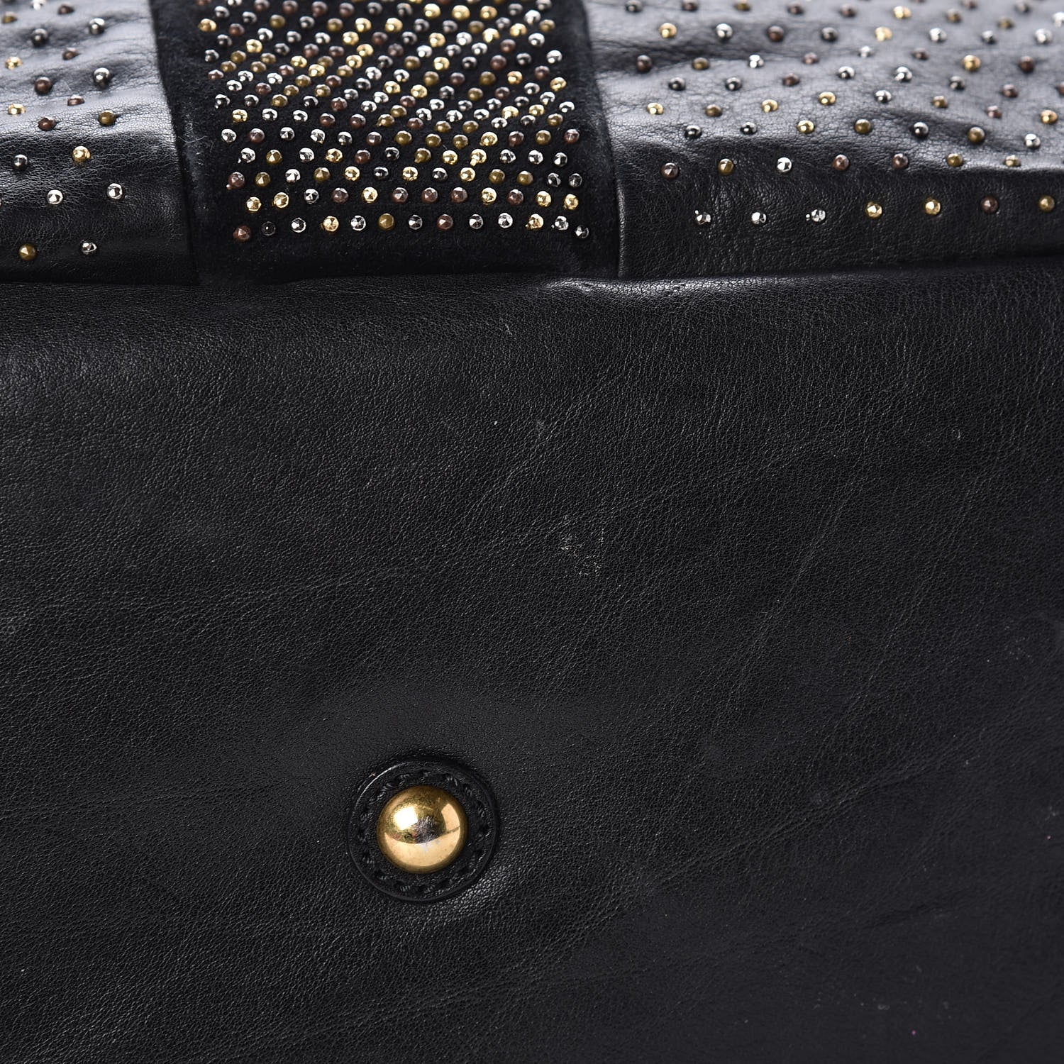 Saint Laurent Calfskin Rock Studded Easy Sac Black 8 of 14