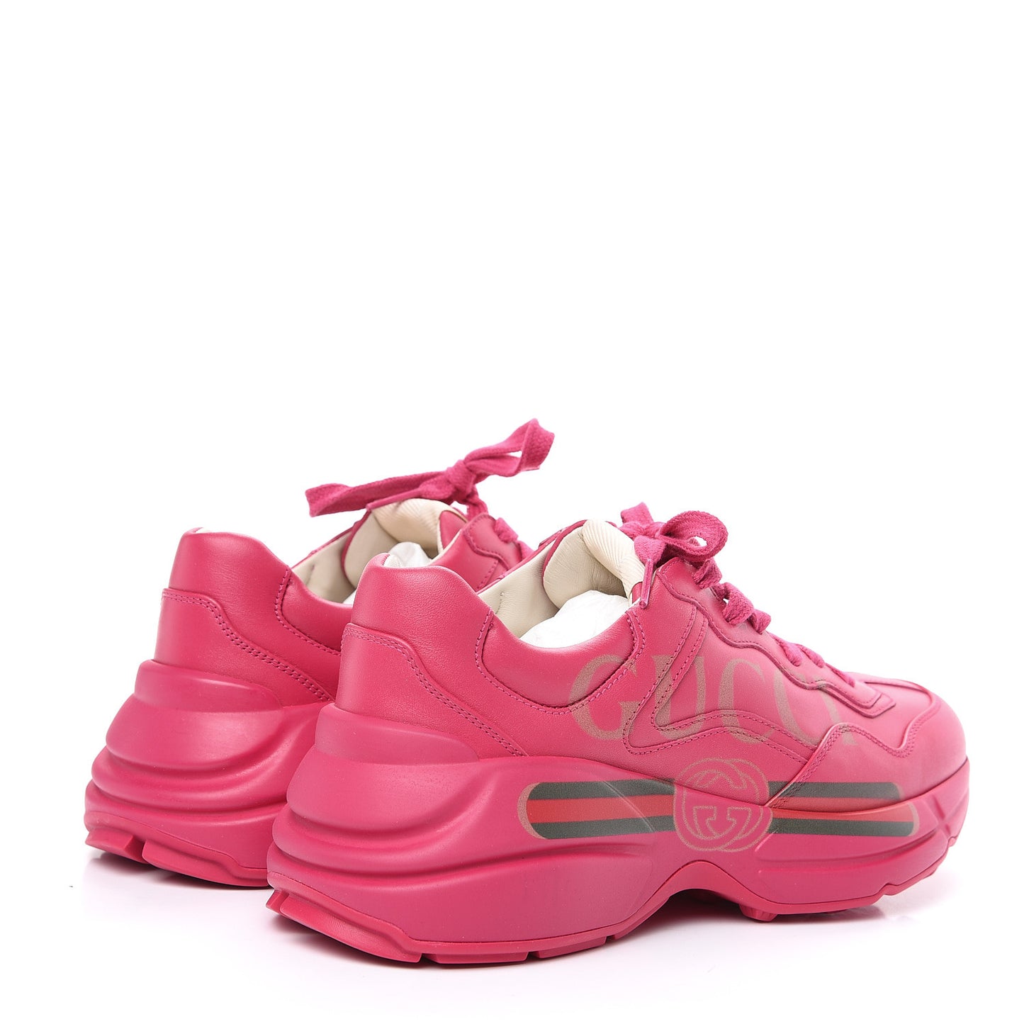 Calfskin Logo Womens Rhyton Sneakers 37.5 Box Pink