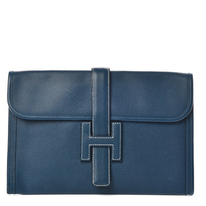 Hermes Epsom Jige PM Clutch Bleu Thalassa 1 of 10