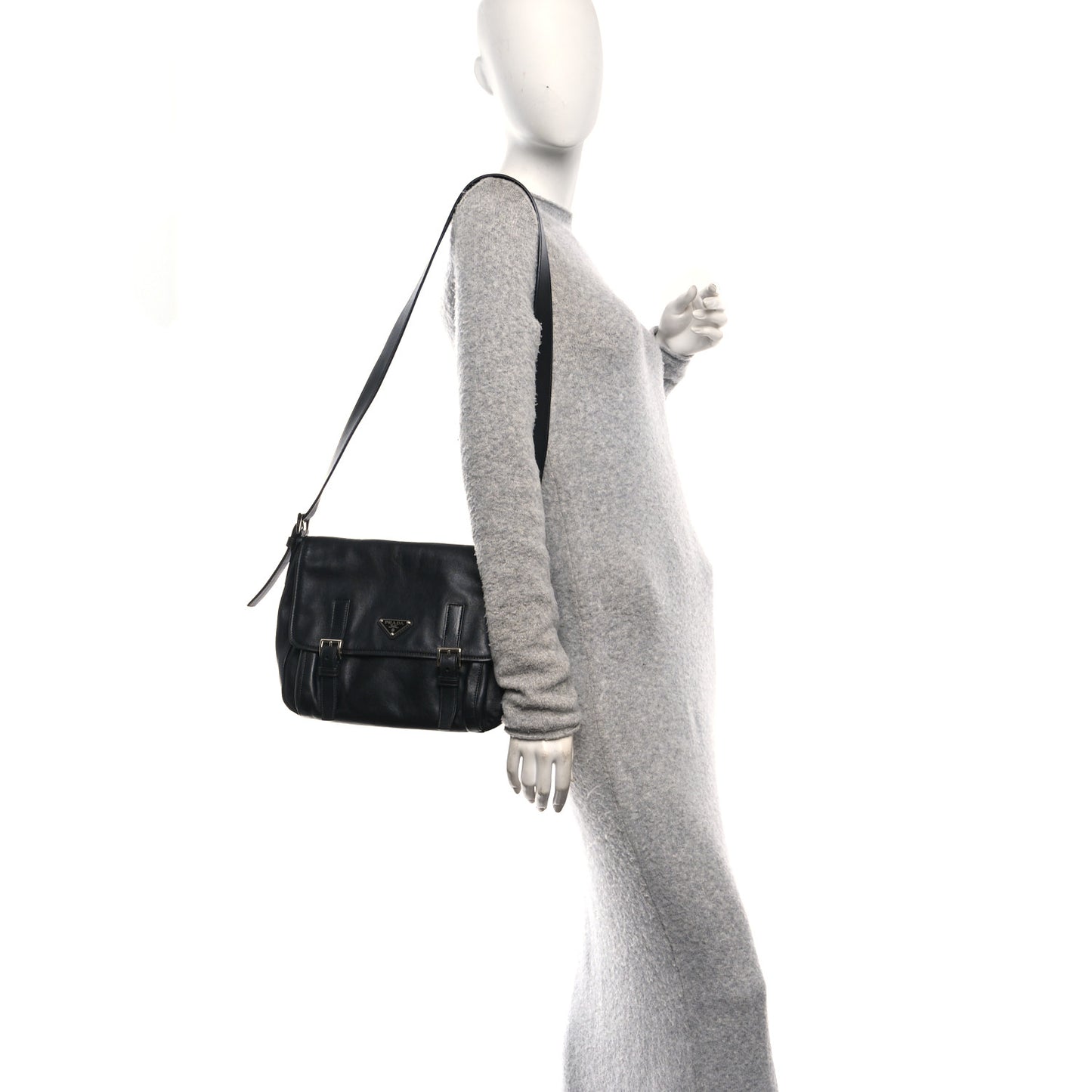 Soft Calf Messenger Bag Black