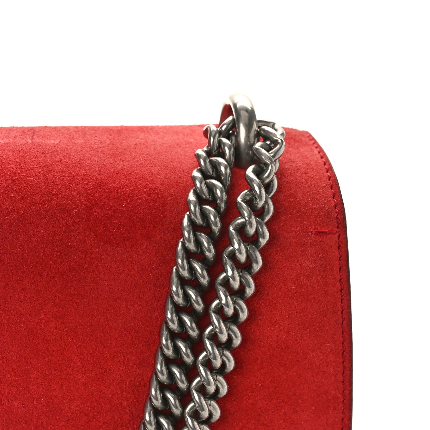 Gucci Suede Vitello Velvet Small Dionysus Shoulder Bag Vulcanic Red 12 of 16