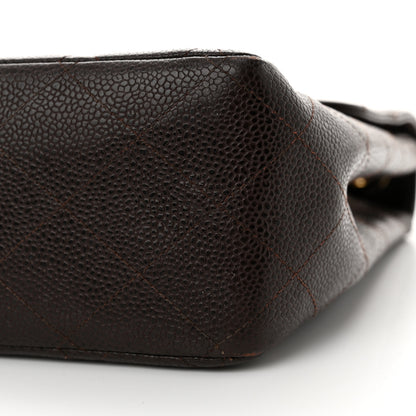 Chanel Caviar Quilted Jumbo Single Flap Brown 10 of 18