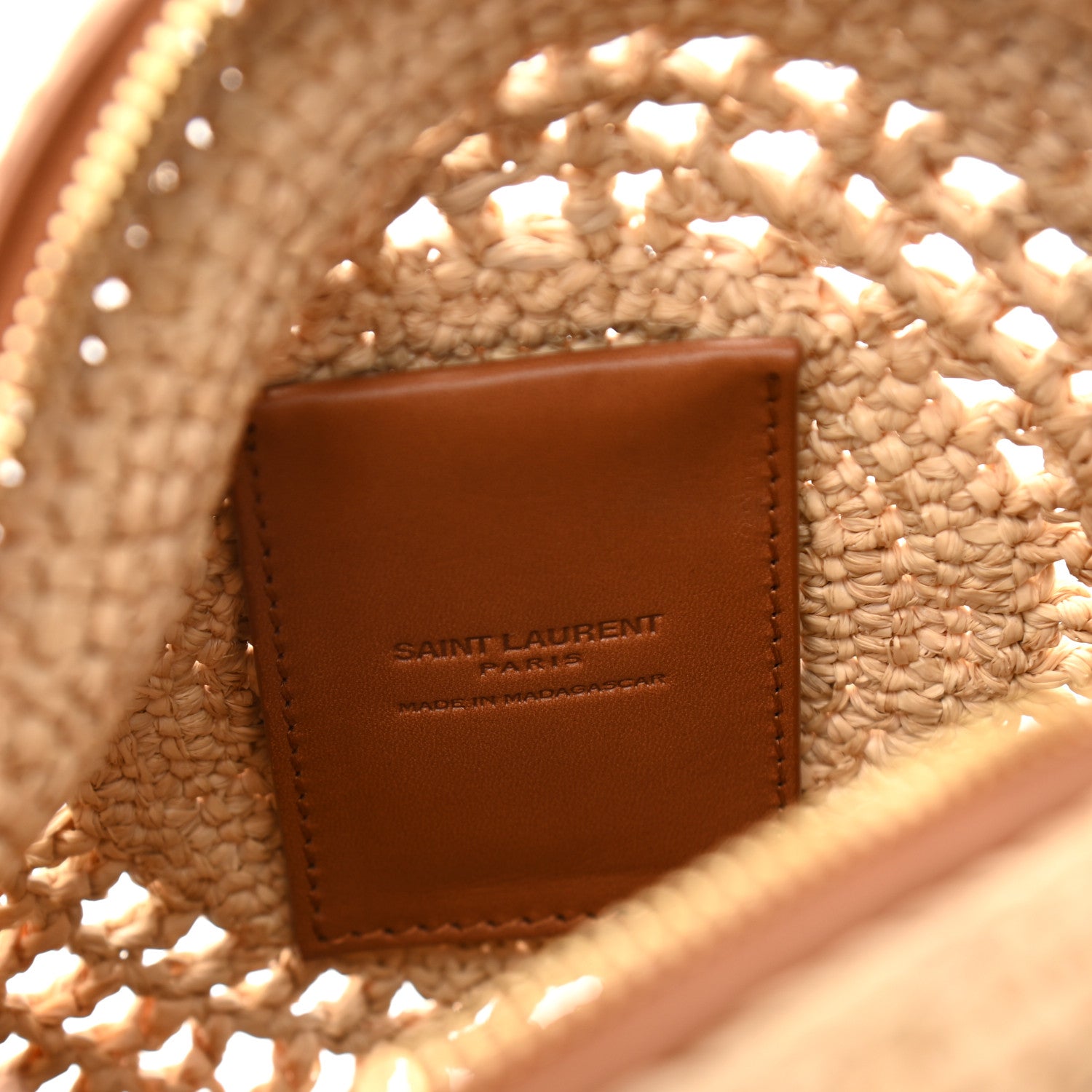 Saint Laurent Raffia Sac Round Naturel 6 of 10