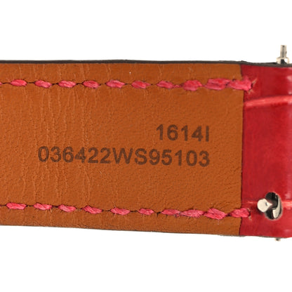 Hermes Alligator Heure H Hour Watch 30mm Strap Framboise 5 of 5