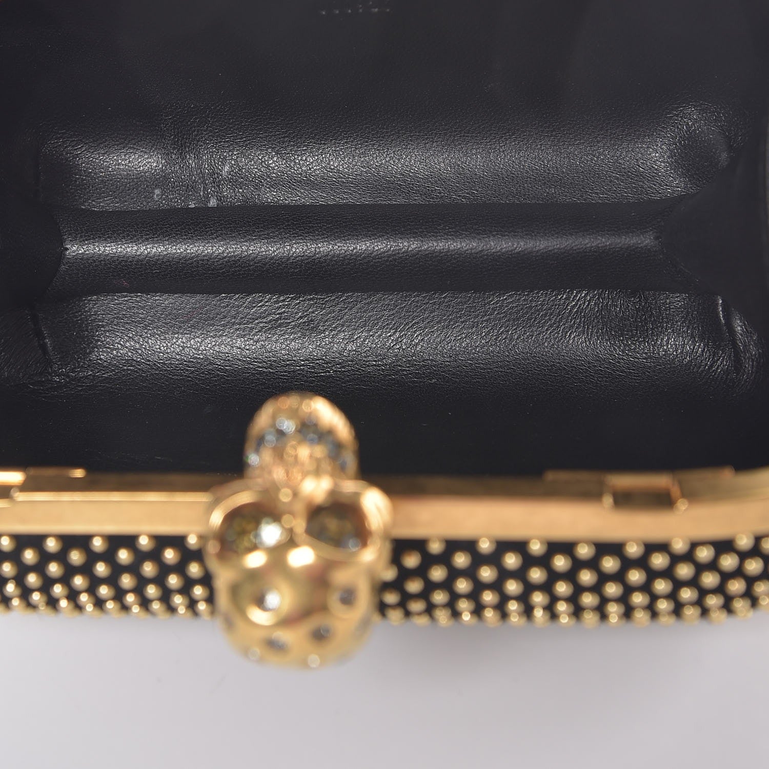 Alexander McQueen Suede Studded Skull Box Clutch Black 5 of 9