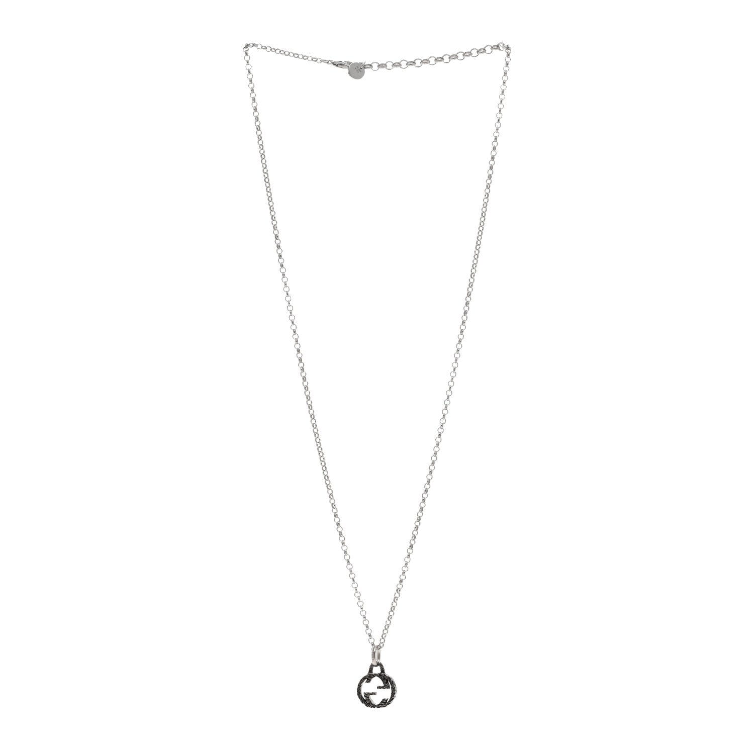 Gucci Sterling Silver Small Interlocking G Pendant Necklace 3 of 5