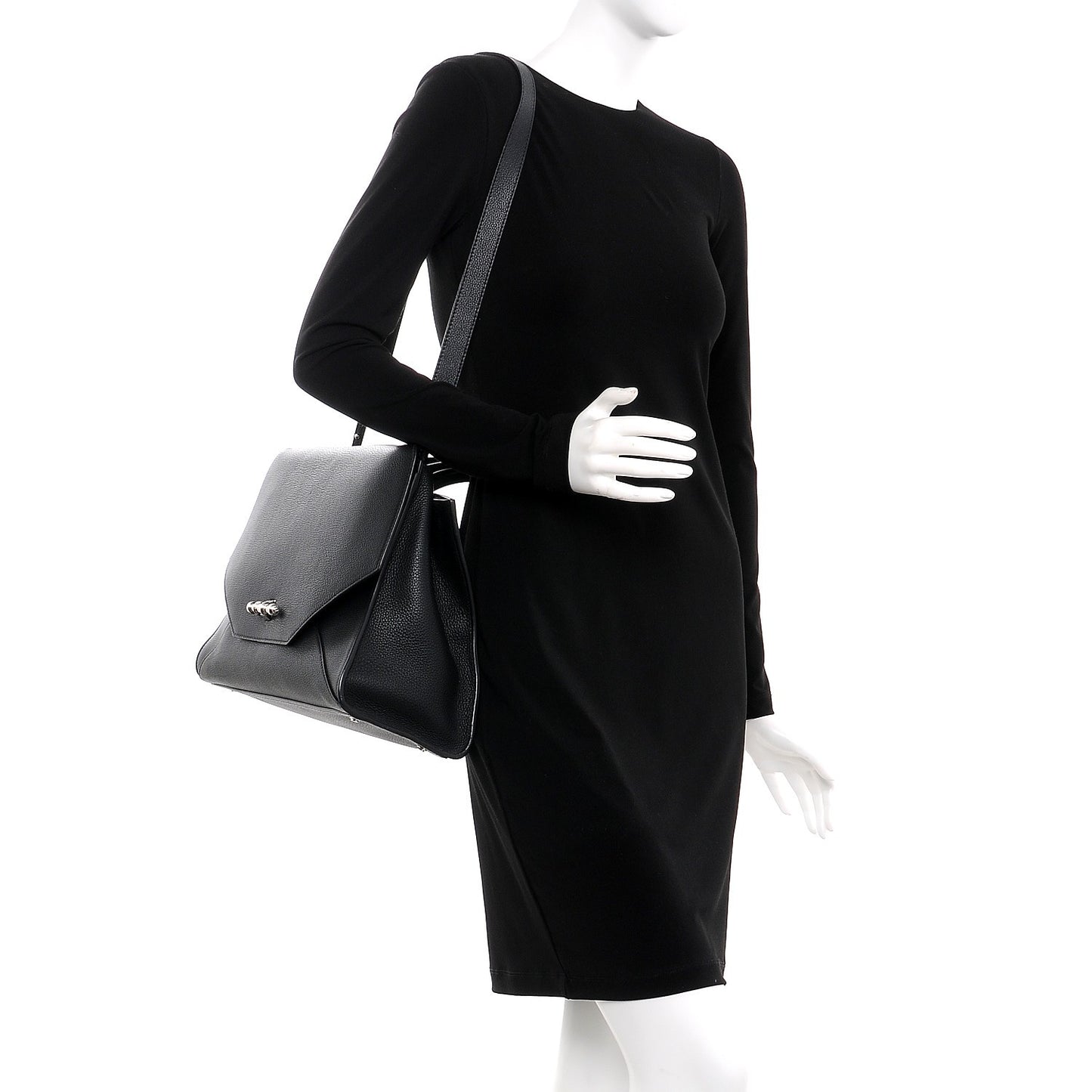 Calfskin Large Obsedia Satchel Black