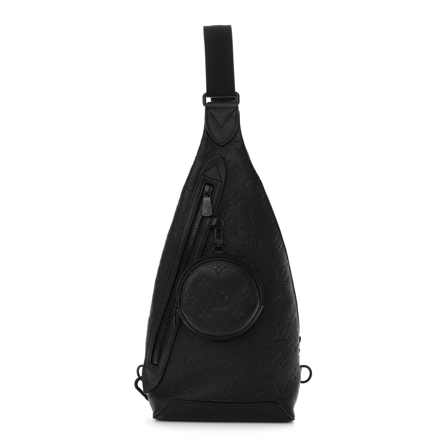 Louis Vuitton Calfskin Shadow Monogram Duo Slingbag Black 1 of 11