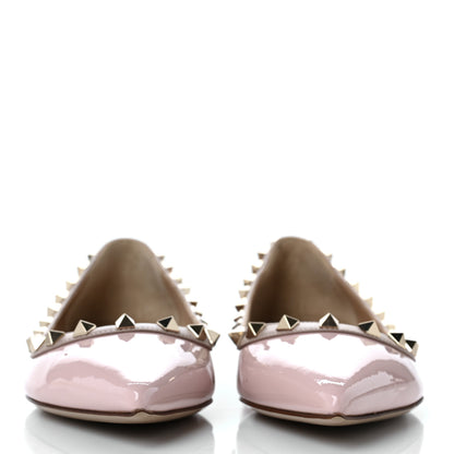 Valentino Garavani Patent Rockstud Ballerina Flats 37 Water Rose Poudre 2 of 7