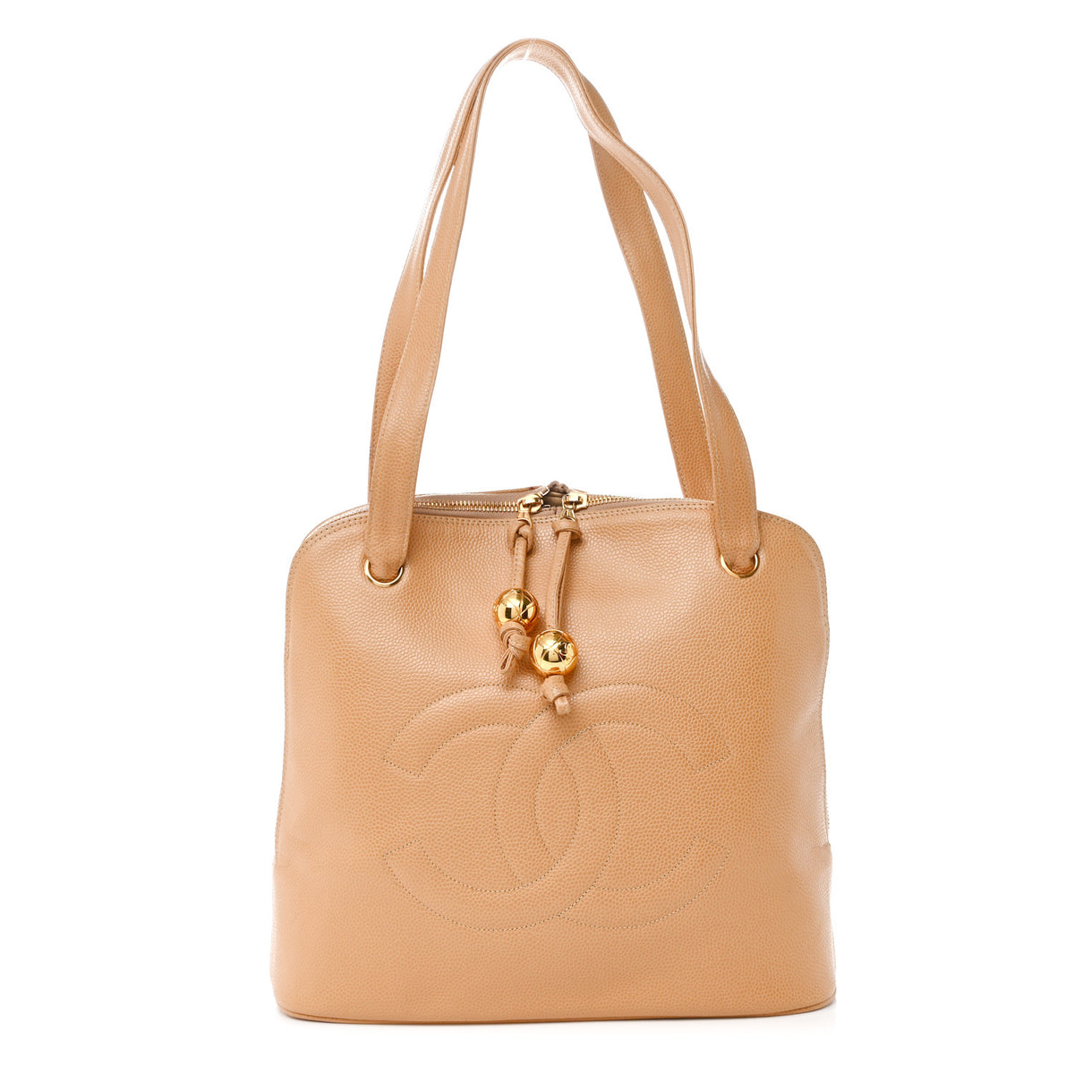 Chanel Caviar CC Timeless Shoulder Bag Beige 1 of 11