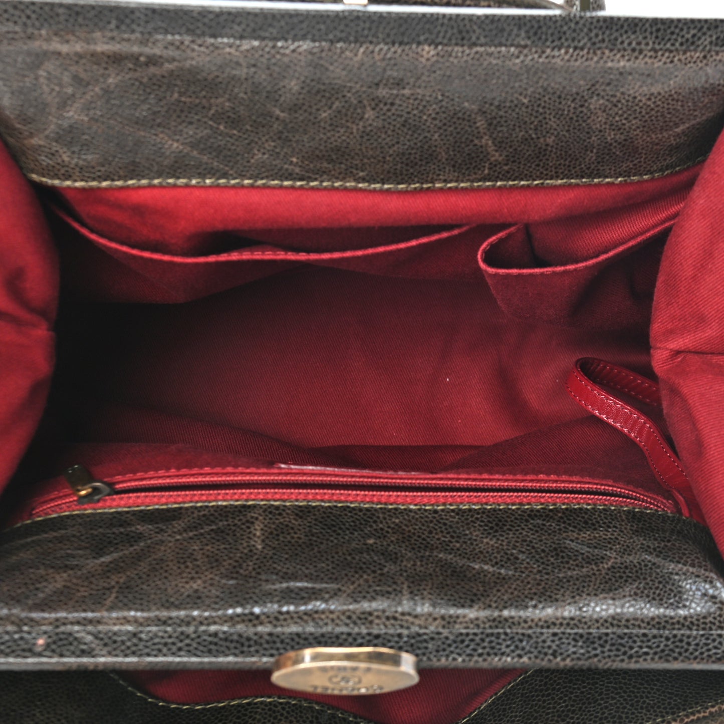 Glazed Caviar Quilted Large Frame Tote Brown