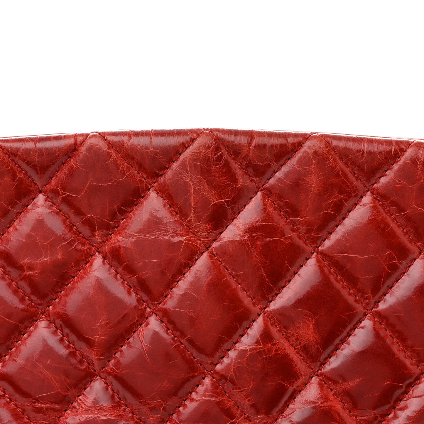 Glazed Calfskin Quilted Large Just Mademoiselle Bowling Bag Red