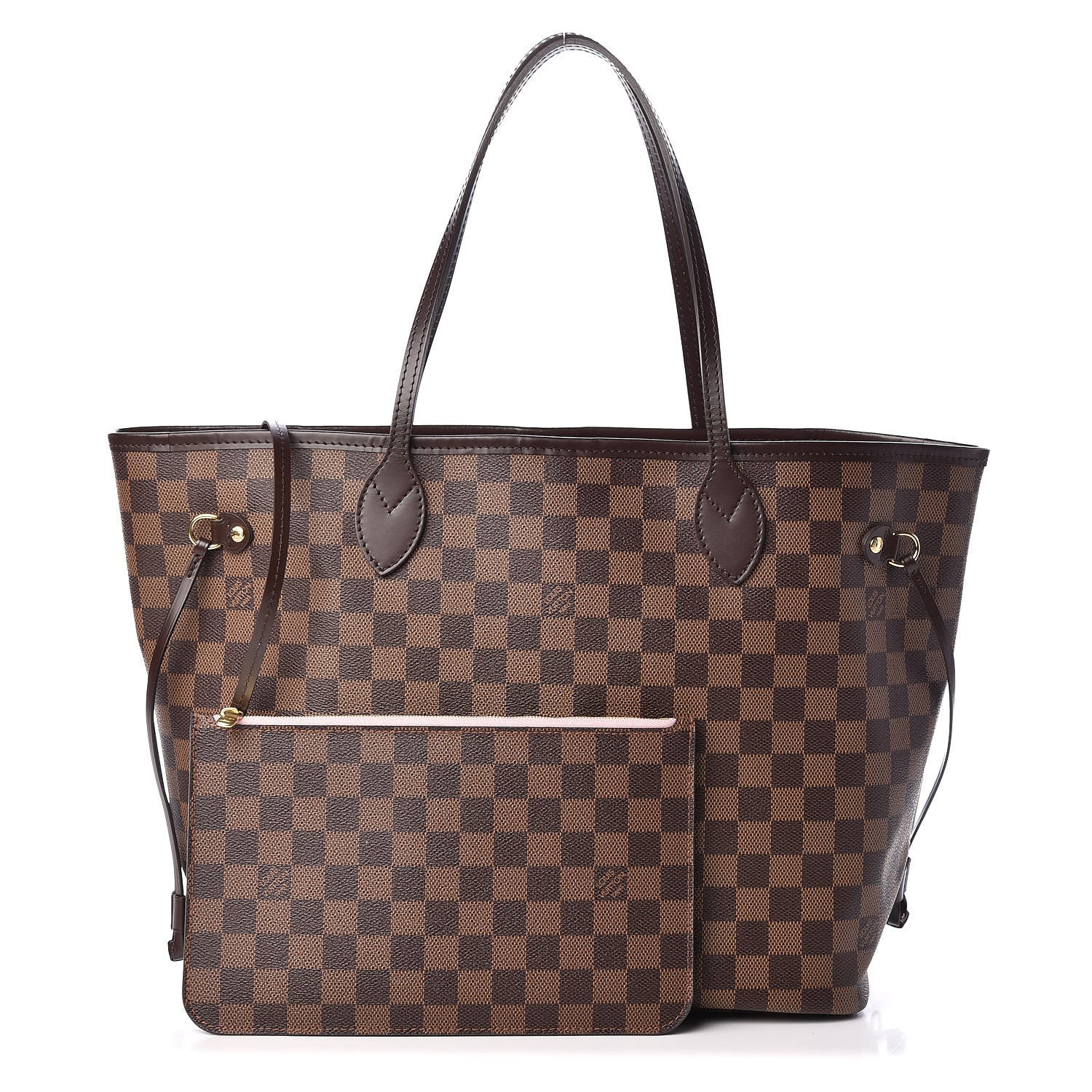Louis Vuitton Damier Ebene Neo Neverfull MM Rose Ballerine 1 of 10