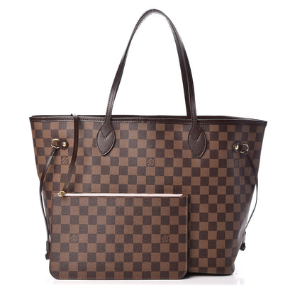 Louis Vuitton Damier Ebene Neo Neverfull MM Rose Ballerine 1 of 10