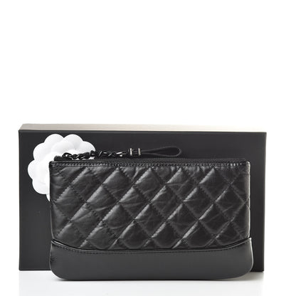Chanel Aged Calfskin Quilted Small Gabrielle Pouch So Black 8 of 8