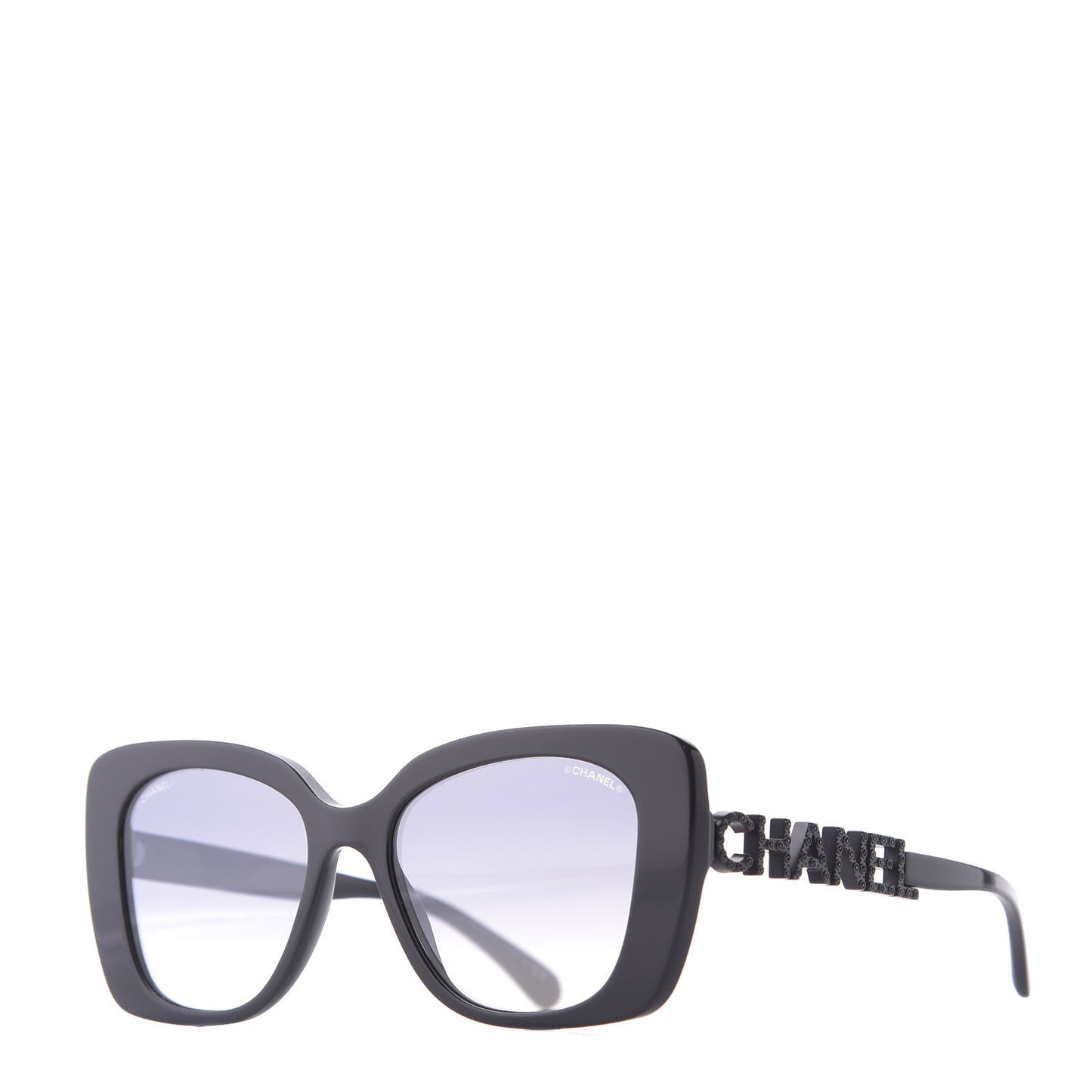 Acetate Strass Square Sunglasses 5422 Black