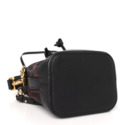Fendi Mesh Vitello Grace F is Fendi FF 1974 Mini Mon Tresor Bucket Bag Marrone Black Ebano 4 of 9