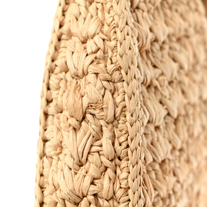 Celine Raffia Calfskin Triomphe Panier Hobo Bag Natural Tan 11 of 12