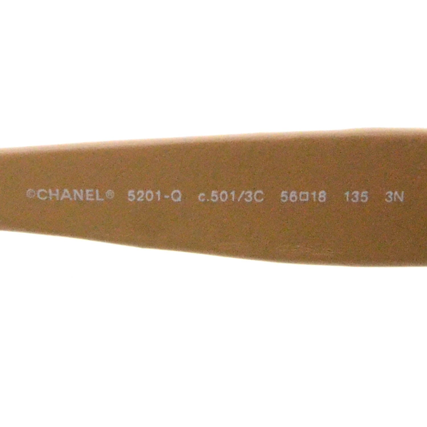 Chanel Leather Quilted CC Sunglasses Black Beige 5201 Q 5 of 7