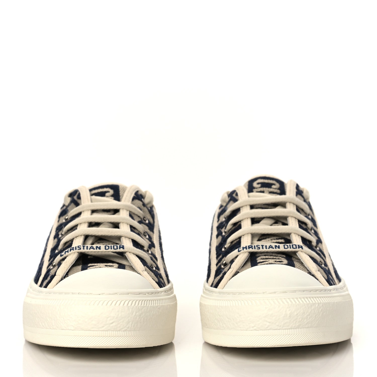 Christian Dior Canvas Oblique Walk'N'Dior Low Top Sneakers 37 Deep Blue 2 of 8
