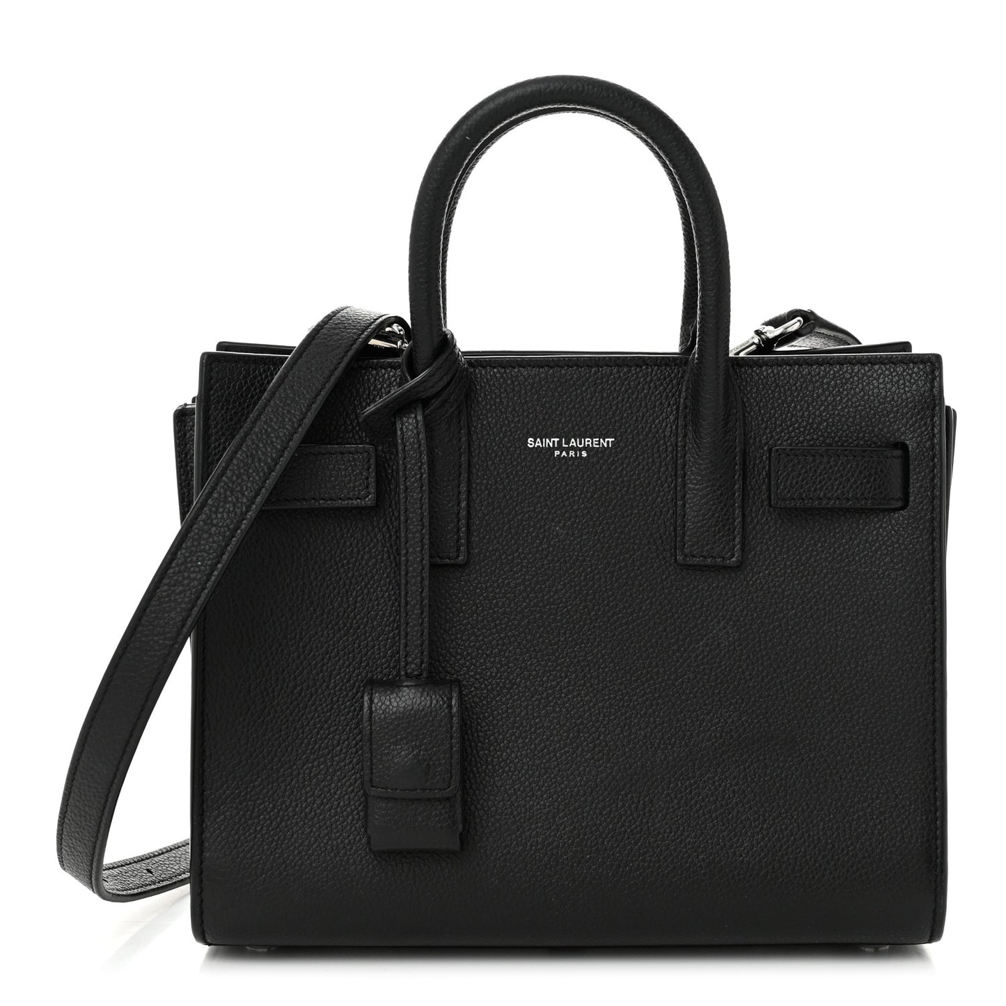 Grained Calfskin Nano Sac De Jour Black