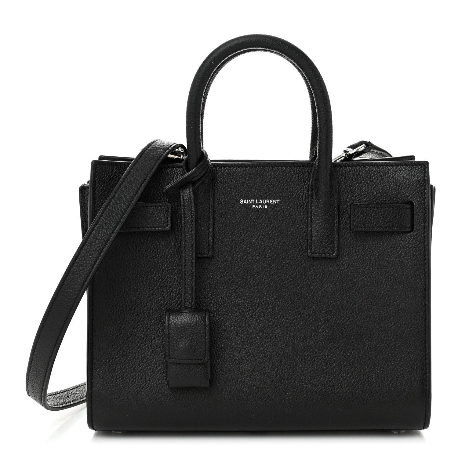 Saint Laurent Grained Calfskin Nano Sac De Jour Black 1 of 12