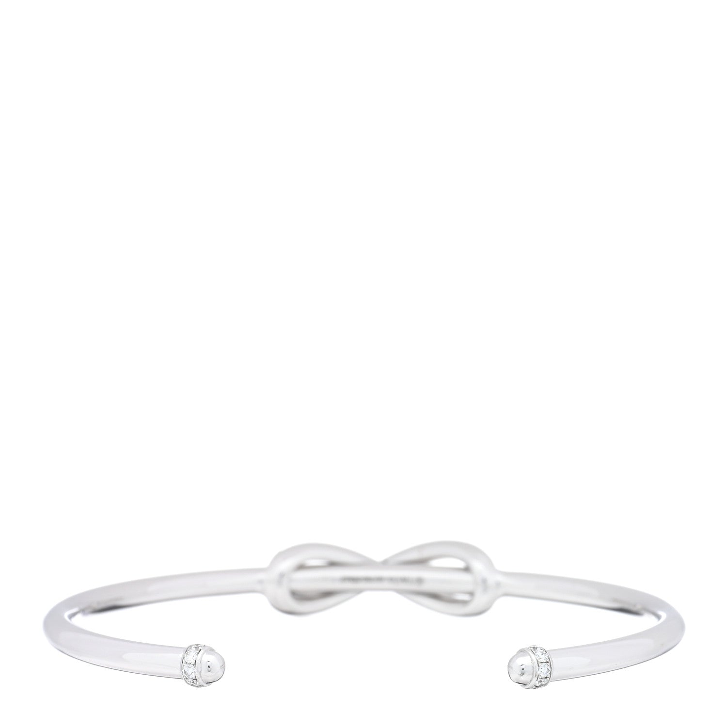 Tiffany 18K White Gold Diamond Infinity Cuff Bracelet 2 of 3