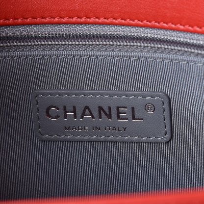 Chanel Calfskin Double Stitch New Medium Boy Flap Red 6 of 9