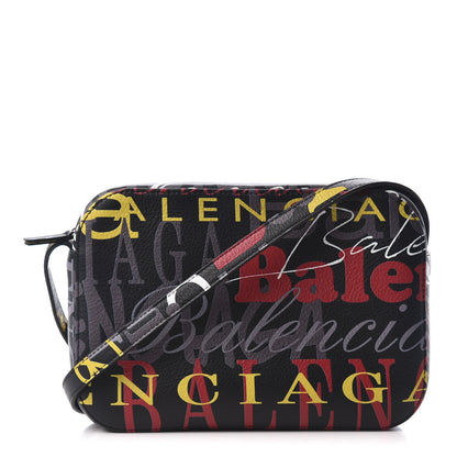 Balenciaga Calfskin Logo Print S Everyday Camera Bag Black Multicolor 1 of 9