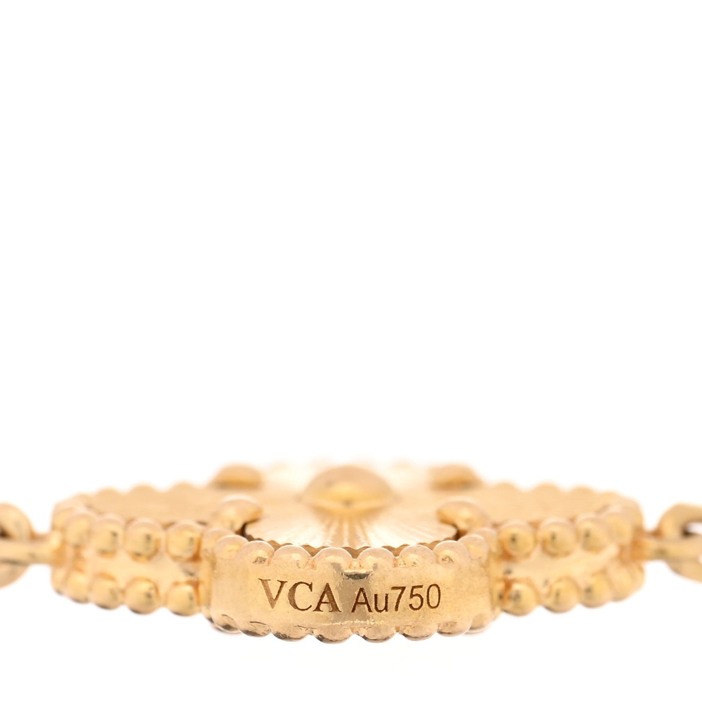 18K Yellow Gold 5 Motifs Guilloche Vintage Alhambra Bracelet