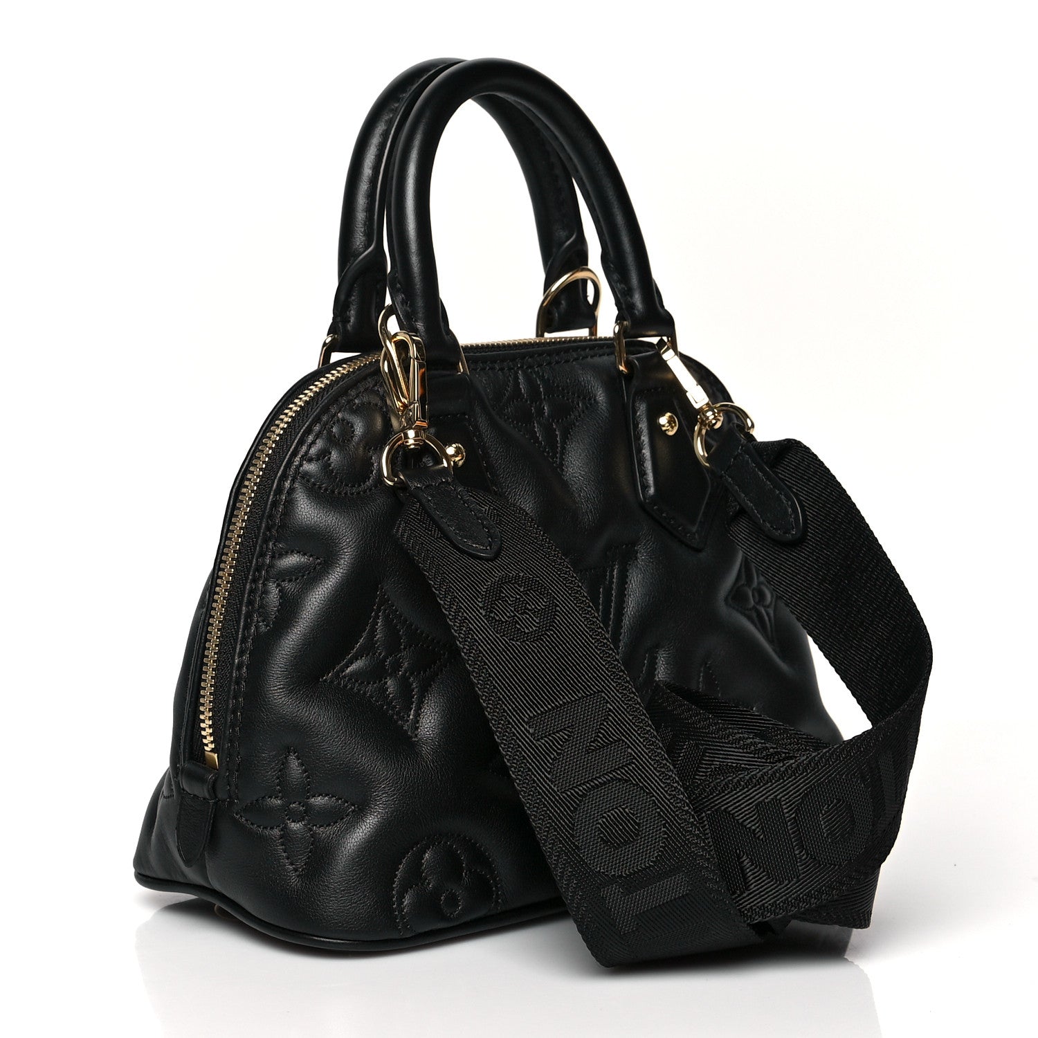 Louis Vuitton Calfskin Bubblegram Alma BB Black 3 of 9
