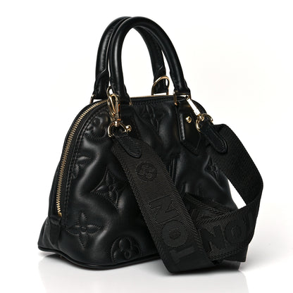 Louis Vuitton Calfskin Bubblegram Alma BB Black 3 of 9