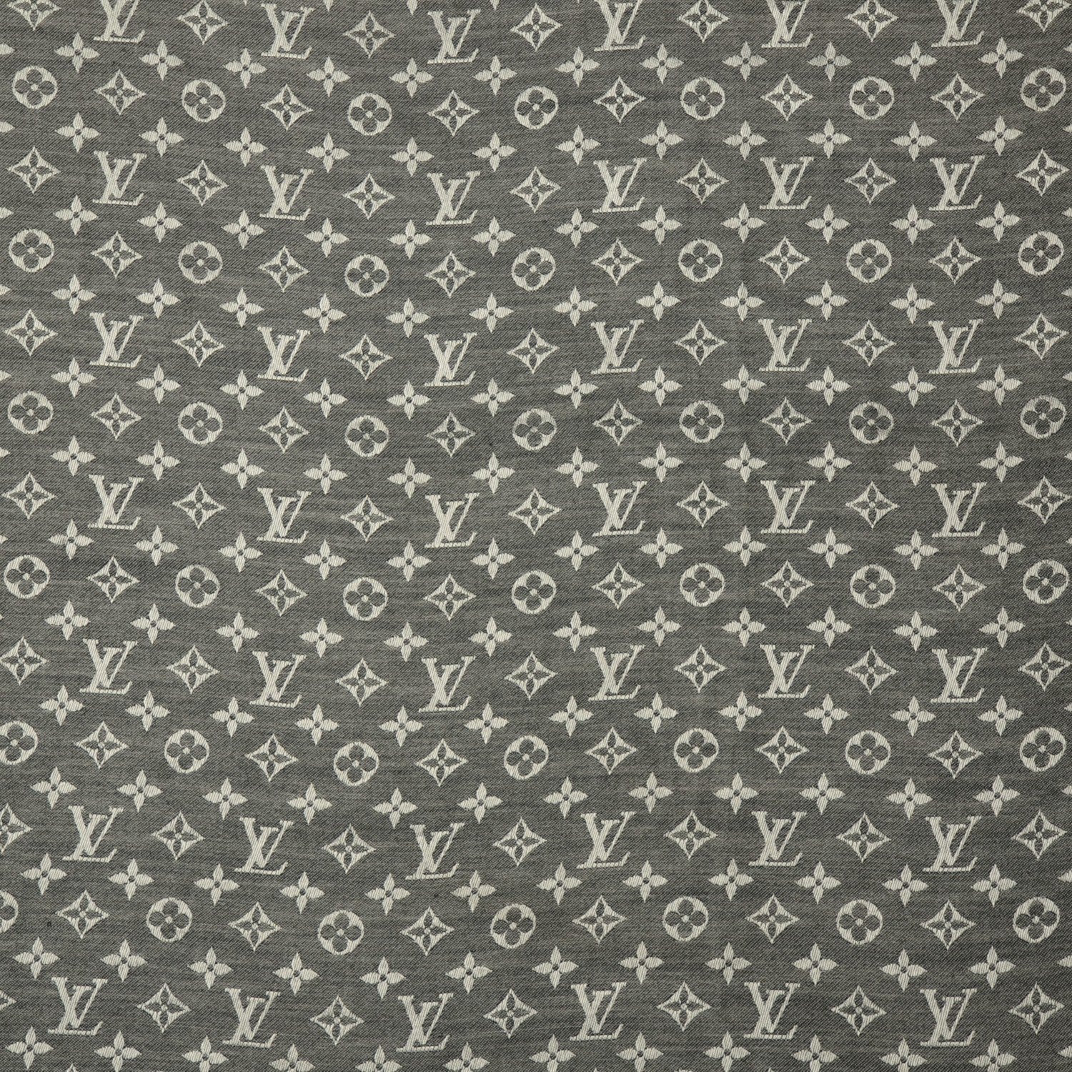 Louis Vuitton Wool Silk Monogram Denim Shawl Black 1 of 6