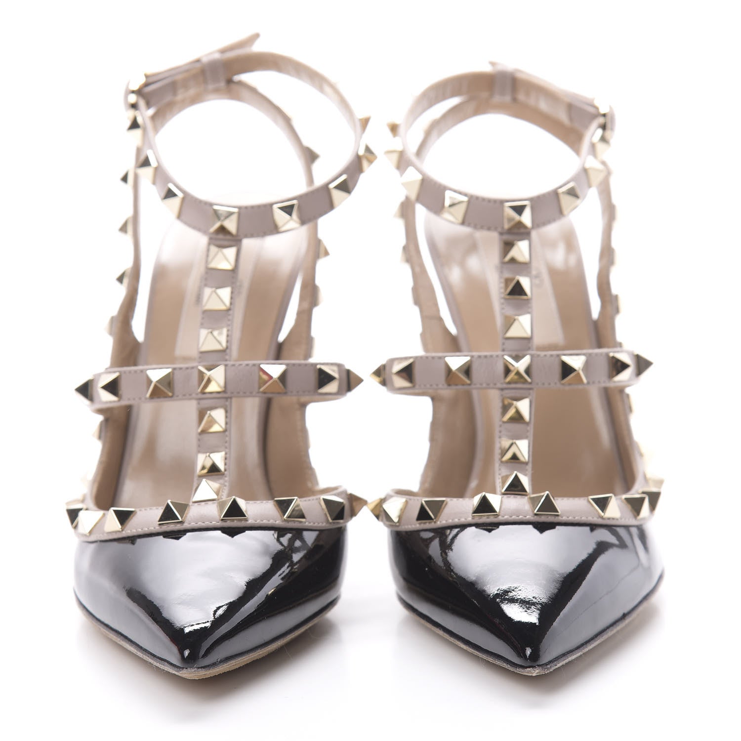 Valentino Garavani Patent Nappa Rockstud Ankle Strap 100mm Pumps 36 Black Poudre 4 of 11