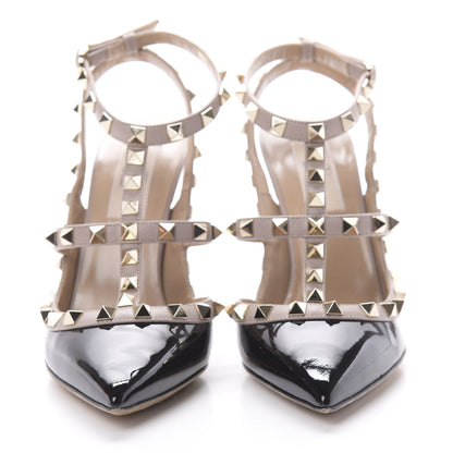 Valentino Garavani Patent Nappa Rockstud Ankle Strap 100mm Pumps 36 Black Poudre 4 of 11