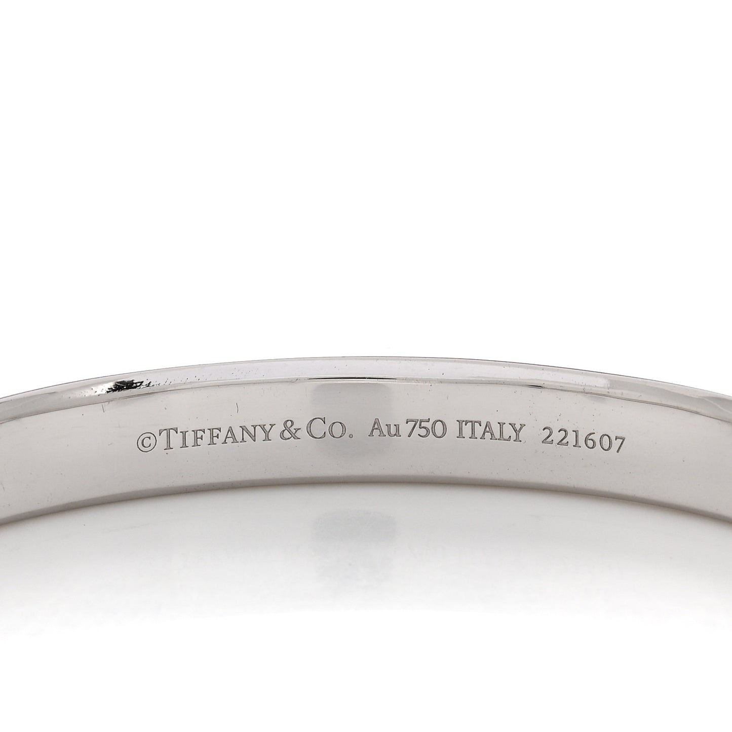 18K White Gold Tiffany Lock Bangle Bracelet