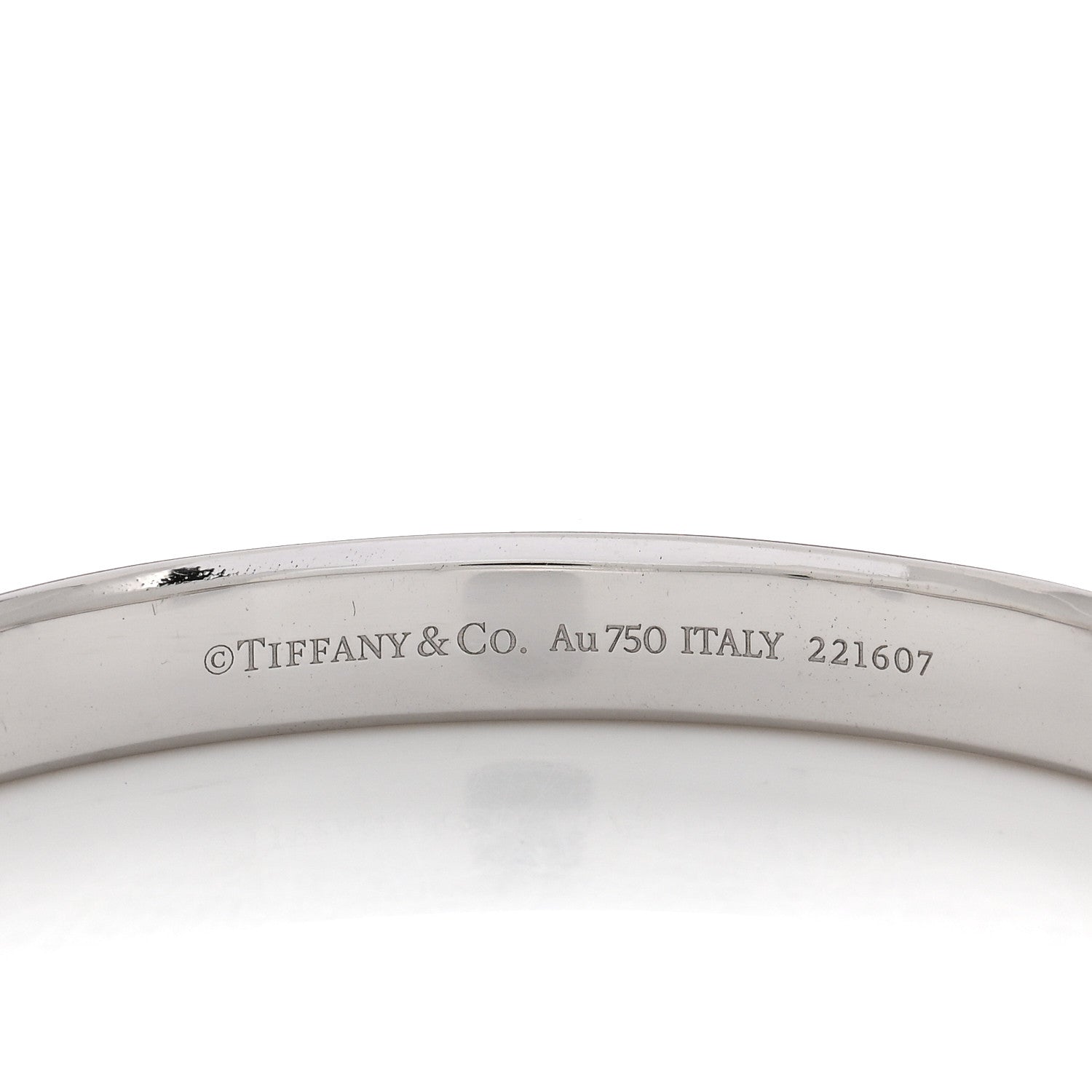Tiffany 18K White Gold Tiffany Lock Bangle Bracelet 3 of 3