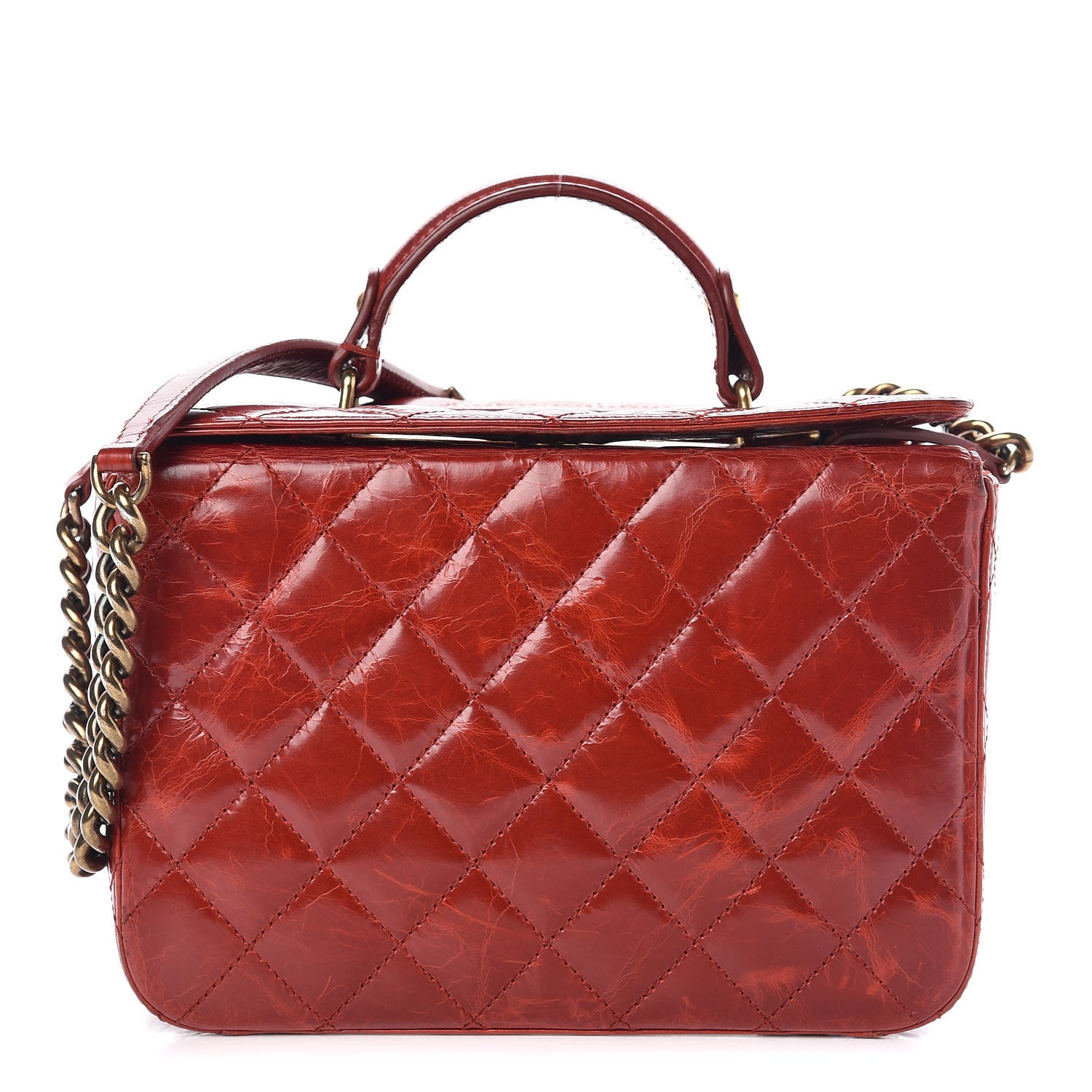 Chanel Glazed Calfskin Quilted Vanity Case Red 1 of 17