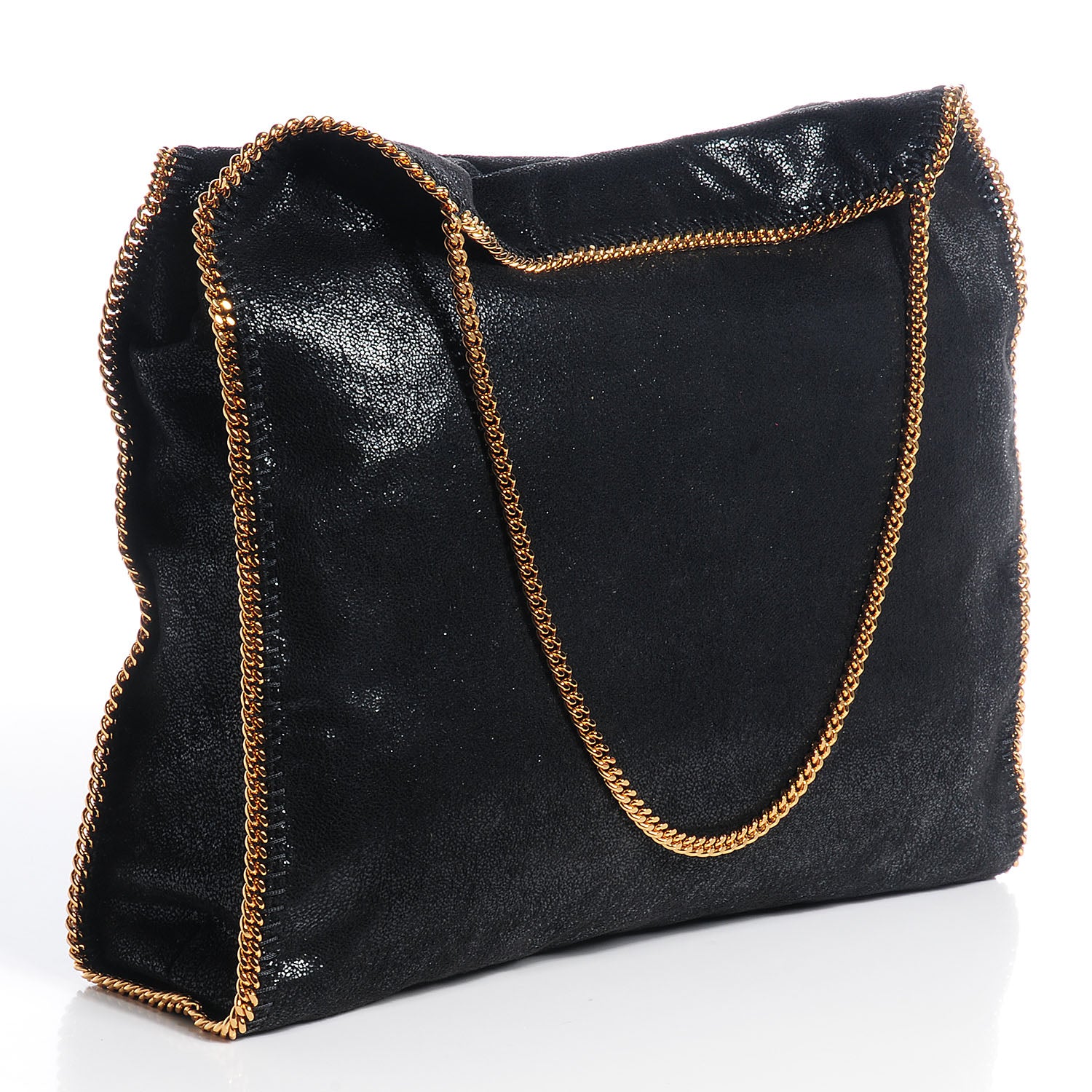 Stella McCartney Faux Leather Shaggy Deer Big Falabella Tote Black 3 of 9