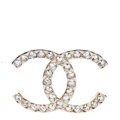 Chanel Baguette Crystal CC Brooch Gold 1 of 4